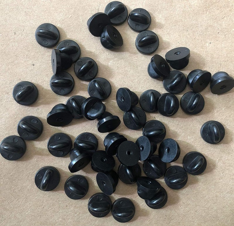 monochef 50pcs Rubber Pin Backs PVC Butterfly Clutch Enamel Lapel Pin Backings Cap Keepers Replacement for Uniform Badges Comfort Fit Tie Tack Pins Backing Holder Clasp, Black - Image 4